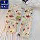 Woodpecker Japanese ins Xiaoxin pajamas for women in summer short-sleeved pure cotton three-piece set 2025 new cute student home clothes #FS-three-piece set 14135 L [95-112Jin[Jin equals 0.5 kg]]