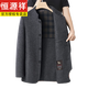 Hengyuanxiang middle-aged men's woolen woolen jacket, double-sided woolen coat, tunic suit, stand collar jacket, spring and autumn suit, 11207 style gray 2XL 185