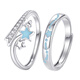 Duoshi Fanfei 999 Pure Silver Couple Ring, niche design ring for a man and a woman, high-end commemorative gift for girlfriend, free engraving, Shining Galaxy Couple Ring