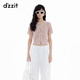 DZZIT地素短袖针织衫2025夏季新款多巴胺正肩开衫上衣女3J2E52219 彩色 S