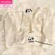 Pajama de seda de hielo de panda modal para mujeres en el verano delgada manga corta 2025 Nuevo cárdigan lindo juego de ropa para el hogar #YX-9227 Polka Dot M [75-95Jin [Jin es igual a 0.5 kg]]]