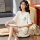 Pyjamas Zhidoudou pour femmes en été en été à manches courtes coton pur 2022 Nouveau étudiant de style coréen vêtements de maison mignonnes pour femmes au printemps et à l'automne mince grand costume à manches courtes - a5012 m femmes - code [80-100jin [Jin équivaut à 0,5 kg]]]