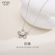 Oshiman Jewelry Oblate White Pearl Necklace Flower Shape Pendant Shining Side Stone Simple 925 Silver Sun Hwan
