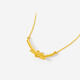 Saturday Blessing Yellow 18K Gold Necklace Women's Gold Smile Bow Link Birthday Gift C0616241 40+5cm