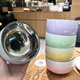 Chino Gradient Tableware Set 304 Stainless Steel Bowl Home Gradient Rice Bowl Food Grade Double-Layer Anti-scalding Spoon and Chopsticks Gradient丨Powder Bowl