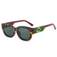 Chenyin Pengxuan Neue Mode Sonnenbrille für Frauen mit hochwertigem Sinn für lila-vorsichtige Internet-Promi-Straßenfotografie Retro European und American Oval Cross-Grate Ink Black Frame Grey Film