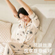 
Victoria's Secret Tian Xiwei's same style. Summer home vacation water light silk home clothes, silky and cool long sleeves trousers pajamas suit for women 08T7 nude pink feathers-print 11273302 S