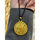Dewey Van ancient method inheritance gold-covered silver eight-treasure compass pendant with blessing word hollow transfer bead necklace clavicle chain birthday gift for girlfriend Classic eight-treasure plate size 4.2cm (gold within 0.4g
