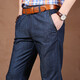MONTAGUT (MONTAGUT) broken 2025 autumn thin jeans men's loose oblique socket pocket men's fashion large size thin straight jeans long 9905-20 dark blue-oblique socket pocket 32 ​​two feet four six