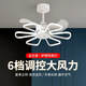 接运猫一体风扇灯北欧风扇灯2025年新款主卧餐厅吊扇灯家用一体吊灯现代 隐形款9227黑60cm-三色-变频+语