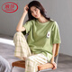 Langsha Pyjamas de luxe léger pour les femmes en été 2025 Nouveaux vêtements de maison en vrac mince coton pur et peut être porté à l'extérieur de Fentenkoan 7371 xl [recommandé 120-140jin [Jin est égal à 0,5 kg]]]