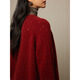 ROMON high-end sweater women's sweater cardigan women's clothing 2025 spring and autumn fashion round neck long sleeve thick temperament jacket for women red one size / slightly hair loss / mind careful shooting