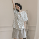 雅鹿睡衣女夏季短袖短裤薄款可爱学生全棉夏天休闲家居服套装 A9026主图 M (80-100斤)