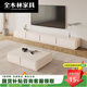 
Quanmulin 2025 new rounded corner French cream style white TV cabinet coffee table combination living room small apartment floor-standing 220*30*30 four-pull TV cabinet [safety rounded corners