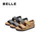 Belle confortable Sandales décontractées pour hommes 2025 Nouveau Velcro Birkenstock Chaussures de plage extérieure B3733BL5 Gray 41 (255 mm)