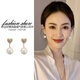 DL 1998 Fat Donglai same style real pearl earrings women's earrings light luxury design earrings white pearl earrings