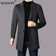 Magiopy Light Luxury High-End Trait Jacket for Men 2025 Spring New informal de dos botones Caqueta de lana a mitad de longitud 180 XL