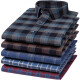 Primavera nueva camisa a cuadros puro a cuadros de algodón de manga larga para hombres suéter de papá de mediana edad camisa espesa de algodón 18-686 l 40