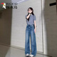 Woodpecker (Tucano) Sommer Miu Schnürmaschine Pullover kurzärmeliges T-Shirt für Frauen im Frühling und Sommer loser Mohair-Pullover vielseitig kurzer Top Grey S empfohlen 75-95 Jin [Jin gleich 0,5 kg]