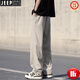 
JEEP SPIRIT men's casual pants summer thin breathable ice silk men's pants khaki loose straight pants cool quick dry high-end trousers khaki 6630 M