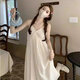 Vestido de suspensión de Na ling para mujeres en verano 2025 Nuevo temperamento blanco puro dulce sin mangas sin cintura larga Vestido de suspensión francesa-Off-blancos L (recomendado 100-120 Jin [Jin iguala 0.5 kg])