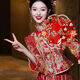 呦依中式双面双圈团扇diy材料包新娘结婚龙凤秀禾服手捧花束 红妆/花材料包+礼盒