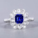 HEEKAIYI Sapphire Ring Female Royal Blue 18K Gold Diamond Ring Chinese Valentine's Day Birthday Gift for Wife and Girlfriend Selected 1.1 Carat/Royal Blue/Double Certificate