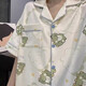 新款夏季睡衣女短袖ins风外穿网红可爱卡通小恐龙家居服三件套装 套WZL1473 M 【建议80-100斤】
