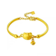 Yage Gold Hello Kitty Bracelet 999 Gold KT Cat Bell Bracelet Adjustable Half Bracelet for Girlfriend KT Cat 5.16g