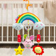 KENADA baby toy stroller pendant 0-1 year old baby safety seat rattle bedside wind chime doll plush pendant striped rabbit-ring bell-only a single small rabbit cannot be hung