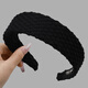 Press hair band 2025 new high-end knitted clip female style fashionable face wash headband headband headband 1# black classic versatile