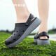 Zapatos de yierkang agujeros zapatillas de gran tamaño para hombres no salpican al aire libre zapatos de playa de la playa de la playa de la cabeza transpirable sandalias casuales negros 44