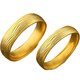 China Gold (CHINA GOLD) gold pair rings, ancient gold smooth ripple rings, couple rings, engagement, wedding, girlfriend's birthday gift, one pair, about 11.57g