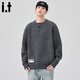 CHOCOOLATE it Henry collar sweater men's 2025 autumn and winter loose casual tops dark gray XL recommended 130Jin Jin equals 0.5kg -150Jin Jin equals 0.5kg