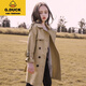 G.Duckkids Girls 'Wursbreaker Long 2024 Новая детская куртка Spring Wear Средний детский стиль среднего размера в британском стиле весна и осенняя детская детская одежда Хаки осень и зимний стиль, а также хлопок, утолщен 160 см.