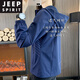 
JEEP SPIRIT soft shell jacket for women 2025 new spring and autumn thin breathable outdoor hiking waterproof mountaineering suit hooded jacket blush (698 mesh lining) L
