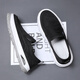 Monide Marke Leinwandschuhe Herren trendy lässige und vielseitige atmungsaktive Stoffschuhe faul ein Fuß-Resistenter Herrenschuhe Schwarz 40