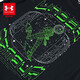 Under Armor children's short-sleeved T-shirt printed casual T-shirt boys summer loose breathable training round neck top black 160