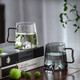 Kitchen helps Japanese glass cup household large capacity water cup resistant to high temperatures in summer thickened mountain viewing green tea cup creative drinking water cup 9195 mountaineering cup 450ML