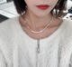 LZJV1105 Korea Dongdaemun Earlobe empfohlen Perlen Halskette High-End Colarbone Kette