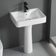 Säulentyp Waschbecken Kleine Wohnung Badezimmer Dreiecke Keramik Mini bodenhörigem Waschbecken Balkon 4837 Gemüse-Pot-Säulen-Säulenbecken Voller Set