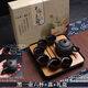 Zisha Kung Fu Tea Set Small Set Dry Infusion Plate Teapot Cover Bowl Cup Tea Tray Home Convenient to Carry Complete Set for Travel Bamboo Square Plate Comes with One Pot and Four Cups