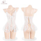 
Chanhuo transparent mesh flirting romantic lace crotch exposed hips onesie sexy underwear 9227 white [lace onesie] one size [80-120Jin [Jin equals 0.5 kg]]