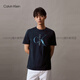 Calvin KleinCKJeans夏季男士休闲通勤经典字母印花纯棉短袖T恤40KC829 YAA-月光白 S