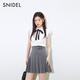 SNIDEL2025 AUTUME ET HIVER NOUVEAU produit Sweet Ruffle Fleece Bow Shirt Top SWFB254036 Grey Single Taille