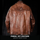 PJL men's Japanese retro aged oil wax horsehide heavy washed dispatcher leather jacket leather coat horsehide dispatcher dark brown M (135Jin Jin is equal to 0.5 kg or less)