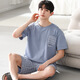 雅鹿莫代尔睡衣男款夏季2025新款男士凉感薄短袖大码家居服套装可外穿 Y9717 L 男