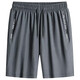 Hailan Ice Silk Shorts Men's Summer Loose Zipper Pocket Five-Cut Pants Large Size Outdoor Running Basketball Sports Leisure Pants BSL-K723 Black L