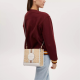 蔻驰（COACH）女包 DEMPSEY TOTE 女士时尚潮流单肩手提托特包送女生礼物母亲节 浅卡其配白色CQ878IMDQC