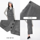 Fragment suit women's spring new v-neck casual vest slimming body-covering a-line skirt commuting complete set gray XL